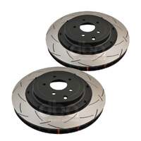 DBA DBA52321BLKXS 5000 Series Cross-Drilled & Slotted Brake Disc Rotor Pair Black Hat 380mm