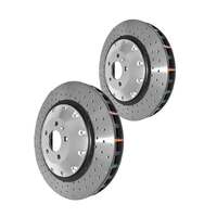 DBA DBA52632BLKXD 5000 Series Cross-Drilled & Dimpled Brake Disc Rotor Pair Black Hat