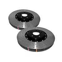 DBA DBA52774BLKXD 5000 Series Cross-Drilled & Dimpled Brake Disc Rotor Pair Black Hat 380mm