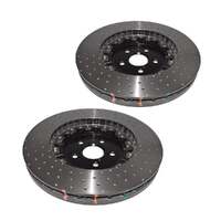 DBA DBA52788BLKXD 5000 Series Cross-Drilled & Dimpled Brake Disc Rotor Pair Black Hat 380mm