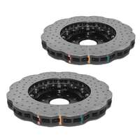 DBA DBA52830WBLKXD 5000 Series Wave Cross-Drilled & Dimpled Brake Disc Rotor Pair Black Hat