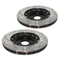 DBA DBA52968BLKS 5000 Series T3 Slotted Brake Disc Rotor Pair Black Hat 350mm