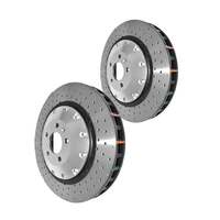 DBA DBA52968BLKXD 5000 Series Cross-Drilled & Dimpled Brake Disc Rotor Pair Black Hat 350mm