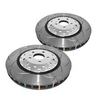 DBA DBA53001SLVS 5000 Series T3 Slotted Brake Disc Rotor Pair Silver Hat 356mm