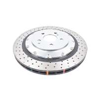 DBA DBA53359SLVXD 5000 Series Cross-Drilled & Dimpled Silver Brake Disc Rotor Pair