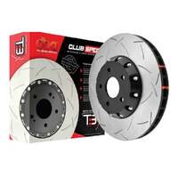 DBA DBA53700BLKS 5000 Series T3 Slotted Brake Disc Rotor Pair Black Hat