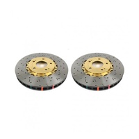 Clubspec 5000 2x Fully Assembled 2-Piece XS Cross-Drilled/Slotted Front Rotors w/Gold Hats (Skyline R32/33/34 GT-R 89-02)