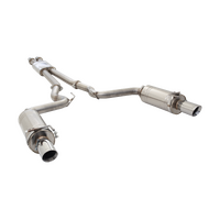 Twin 3in Cat-Back Exhaust w/ Round Muffler- Stainless Steel (Mustang GT 15-17)