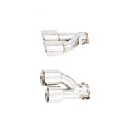 Quad 3in Stainless Tips for Oval Rear Mufflers (Mustang GT 14-17)