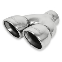 Exhaust Tip Exhaust Tip - Dual 3.5 in. Rolled Angle Polished SS Fits 2.50 in. Tubing-weld on