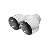 Exhaust Tip Exhaust Tip - Dual 4.00 in. Angle Cut Polished SS Fits 2.50 in. Tubing - Weld on