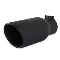 Exhaust Tip Exhaust Tip - 5.0-in. Black Angle Cut Fits 3.5-in. Tubing, 12.00-in Long - Clamp On