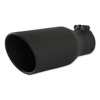 Exhaust Tip Exhaust Tip - 4.5-in. Black Angle Cut Fits 3.0-in. Tubing, 11.00-in Long - Clamp On