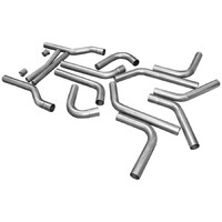 U-Fit Dual Exhaust Kit 16 pc. Universal Dual Exhaust Tubing Kit - 2.25-inch Mandrel-bent Aluminized Steel Tubing.