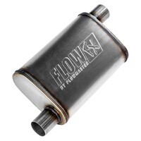 Flow FX Muffler Flow FX Muffler - 2.25 Offset In/ 2.25 Offset Out - Moderate Sound - Stainless Steel