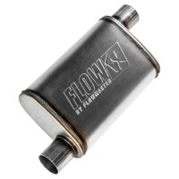 Flow FX Muffler Flow FX Muffler - 2.50 Offset In/ 2.50 Offset Out - Moderate Sound - Stainless Steel