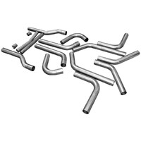 U-Fit Dual Exhaust Kit 16 pc. Universal Dual Exhaust Tubing Kit - 2.50-inch Mandrel-bent 409 Stainless Steel Tubing