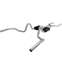 American Thunder Crossmember-Back Exhaust System Fits 1968-1972 GM A-Bodies with V8 engine. 2.50-inch Stainless Steel Pipes. - Aggressive sound