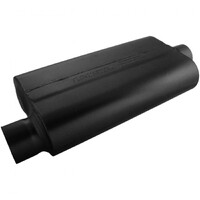 50 Series Delta Flow Chambered Muffler 50 Delta Flow® Stainless Steel - 3.00 Offset In / 3.00 Center Out - Moderate Sound