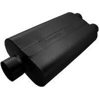 50 Series Delta Flow Chambered Muffler 50 Delta Flow® - 3.00 Center In / 2.50 Dual Out - Moderate Sound