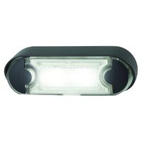 Led Licence Plate Lamp 12/24V Angled Black Flush Mnt Housing