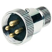 Plug 4 Pin Polarised 12V 22A Chrome Plated Brass