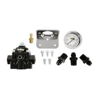 Die Cast EFI Bypass Fuel Pressure Regulator Kit 15-60 Psi - Fittings and Gauge Included