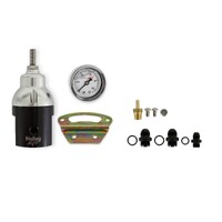 EFI BILLET BYPASS FUEL PRESSURE REGULATOR KIT 15-90 PSI Fuel Regulator 8AN Boost Reference 1:1, Gauge and Fittings