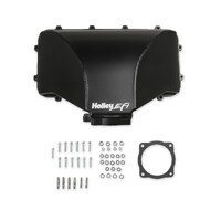 HI-RAM 95MM Fabricated Side Mount Plenum Top Black Finish- 86-95 Ford 5.0 Style throttle body patterns