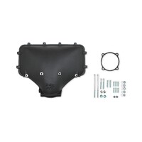 HI-RAM 105MM Cast Side Mount Plenum Top Black Finish- 86-95 Ford 5.0 Style throttle body patterns