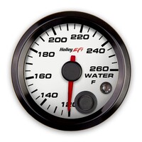 Coolant Temp Gauge Standard 2-1/16" size - 120°-260° - White Face - Black Bezel