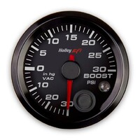 Vacuum/Boost Gauge Vacuum / Boost - Standard 2-1/16" size - 30" Hg - 30 PSI - CAN - Black Face - Black Bezel