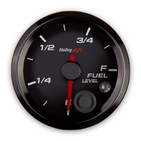 Fuel Level Gauge Standard 2-1/16" size - Programmable - Black Face - Black Bezel