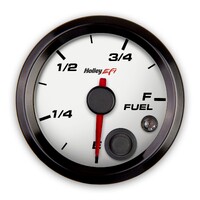 Fuel Level Gauge Standard 2-1/16" size - Programmable - White Face - Black Bezel