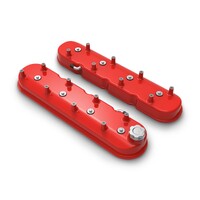 Tall LS Valve Covers - Gloss Red Tall LS Valve Covers w/ Coil Mounting Posts, Cast Aluminum - Gloss Red