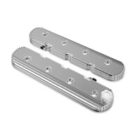 Vintage Series Finned LS Valve Covers, Standard Height - Polished Vintage Series Standard Height LS Valve Covers, Cast Aluminum - Polished Finish