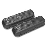 Vintage Series Finned Valve Covers - BBC - Satin Black Machined