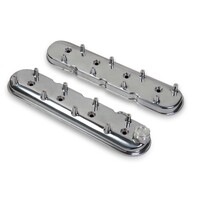 LS Valve Covers - Polished Standard Height LS Valve Covers w/ Coil Mounting Posts, Cast Aluminum - Polished Finish