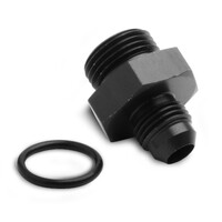 -6 AN Male to 3/4"-16 AN8 O-ring Port Black Anodized. Available for Any Plumbing Situation And Many Custom Applications.