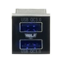 Dual Usb Socket QC3 OE RPL Blue LED (New Toyota Square)