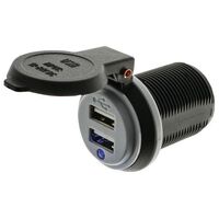 Dual USB Socket - Straight Terminals