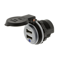 Dual USB Socket - 90 Degree Terminals