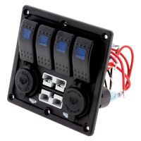 4 Way Switch Panel with 50A Plugs Acc Power Socket & Usb