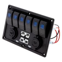 6 Way Switch Panel with 50A Plugs Acc Power Socket & Usb