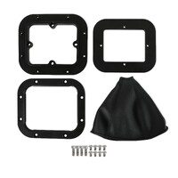 Billet Shifter Boot and Bezel - Rectangular - Black Finish Universal Fit for Vehicles Equipped with Manual Transmissions