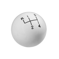 Shift Knob - 4-Speed Pattern - White Fits Shifters with 3/8-24 Threads