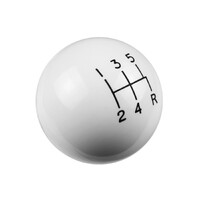 Shift Knob - 5-Speed Pattern - White Fits Shifters with 3/8-16 Threads