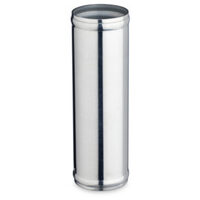 Polished Aluminium Tube 2.50in Straight 100mm Long With Rolled Ends