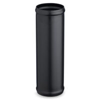 Black Aluminium Tube 2.50in Straight 100mm Long With Rolled Ends