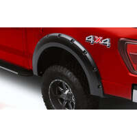 RX-Rivet Style Smooth Fender Flares Rear (F-150 Excl Lightning 21-22) - Black 2PC